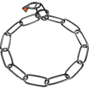 H.S. Sprenger kdehalsbnd, 5 cm lang - Stainless steel sort, 4.0 mm