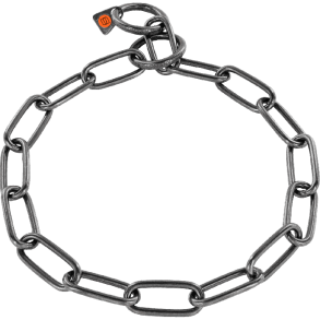 H.S. Sprenger kdehalsbnd, 4 cm lang - Stainless steel Sort, 4.0 mm