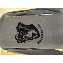 Gr hoodie m. lynls og tryk
