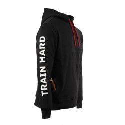 IQ trningshoodie "Train Hard" Unisex, Sort