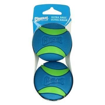 chuckit ultra ball blue and green